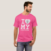 T-shirt Custom Cute Pink J'aime ma petite amie photo homme (Devant entier)