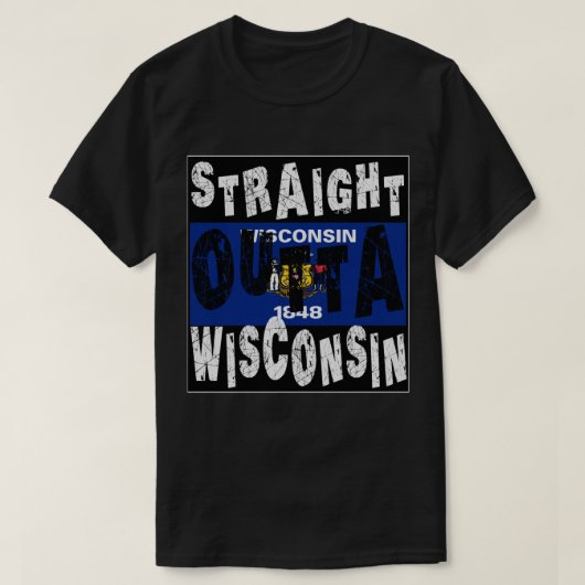 T-shirt CUSTOM Droit Devant Wisconsin Mème Tee Tee (Design devant)