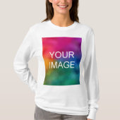 T-shirt Custom Elegant Modern Template Womens Long Sleeve (Devant)