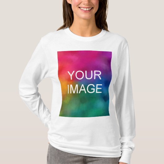 T-shirt Custom Elegant Modern Template Womens Long Sleeve (Devant)