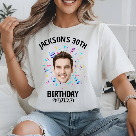 T-shirt Custom Face 10th 20th 30th 40th 50 Birthday Squad