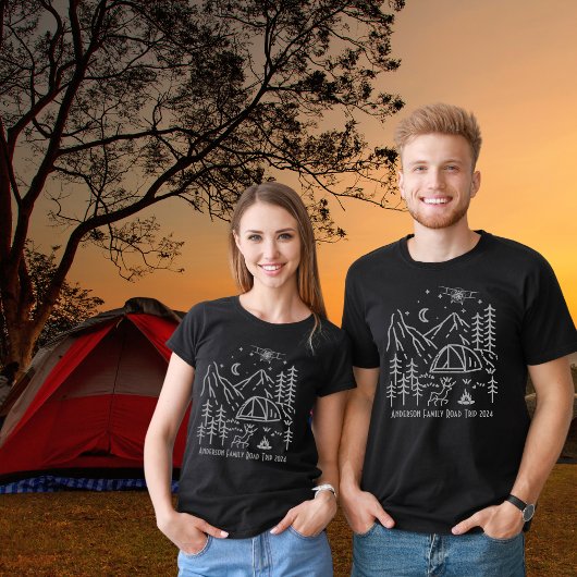 T-shirt Custom Family Road Trip Campfire Mountain Stars