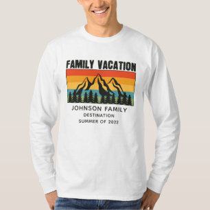 T-shirt Custom Family Vacation Mountains Randonnée Camping