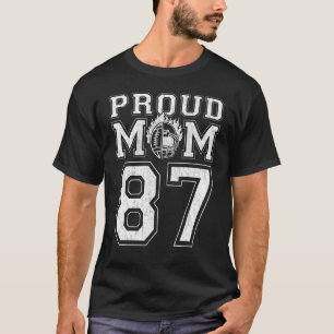 T-shirt Custom Fier Football Maman Numéro 87 Pour Football