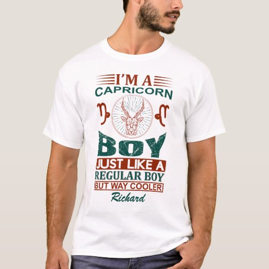 T-shirt Custom Funny Je suis un Capricorne Boy Zodiac Sign (Devant)