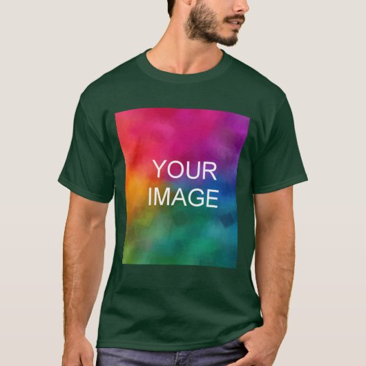 T-shirt Custom Green Upload Your Image Logo Photo Mens (Devant)