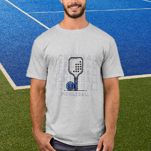 T-shirt Custom Grey Pickleball Ajouter un nom Graphic T-Sh