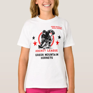 T-shirt Custom Hockey School Club League Nom Numéro