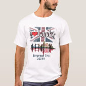 T-shirt Custom I Love London Skyline Union Jack Souvenir (Devant)