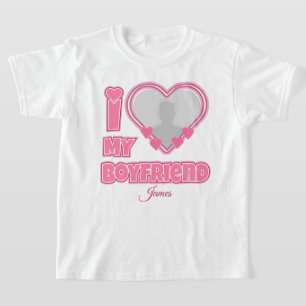T-shirt Custom I Love My Boyfriend - Ajouter photo et nom