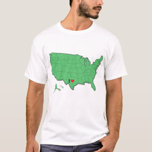 T-shirt Custom 'I Love My Home State' Shirt, USA Carte