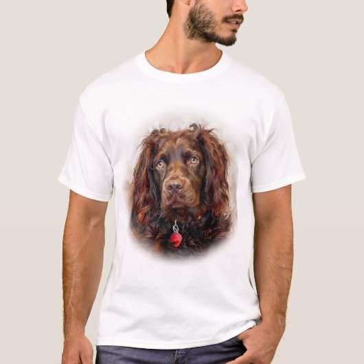 T-shirt Custom Impressionist Boykin Spaniel Portrait (Devant)