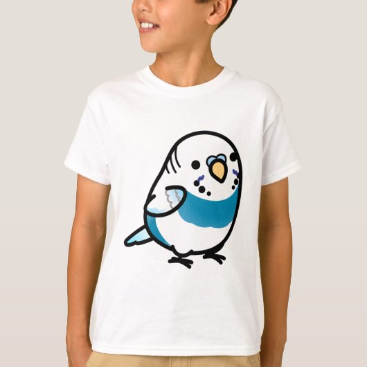 T-shirt CUSTOM M. Blue le Chubby Budgie (Devant)