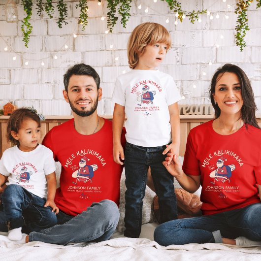 T-shirt Custom Mele Kalikimaka Père Noël Noël hawaïen
