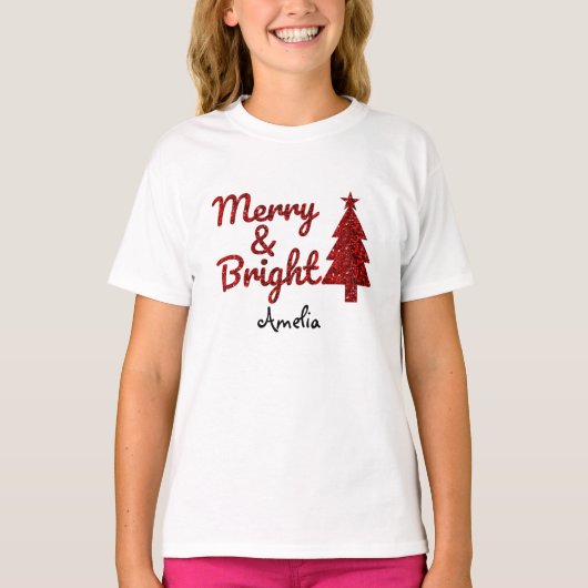 T-shirt Custom Merry and Bright Christmas (Devant)