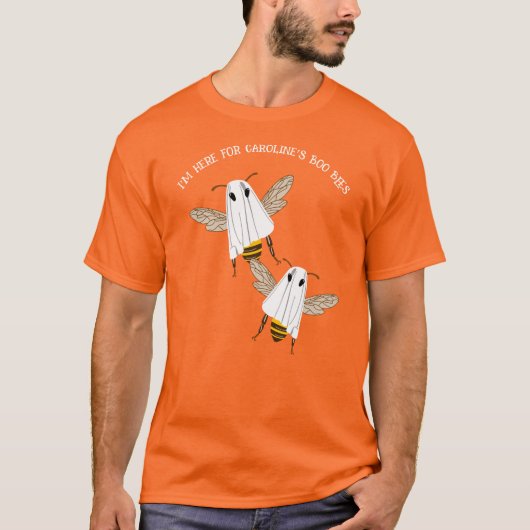 T-shirt Custom Message Boo Bees Halloween Graphic (Devant)