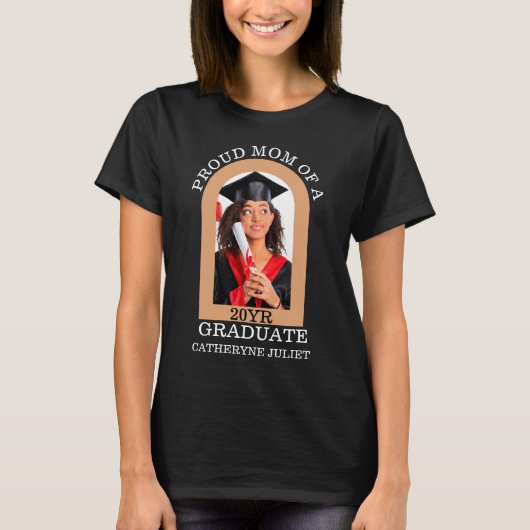 T-shirt Custom Modern Arch Photo fière mère graduation (Devant)