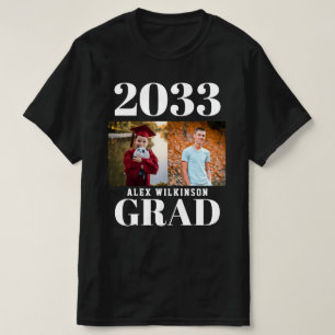 T-shirt CUSTOM Modern Big Bold Script 2 Photo Graduation