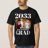 T-shirt CUSTOM Modern Big Bold Script 2 Photo Graduation (Devant)