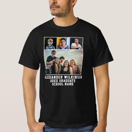 T-shirt CUSTOM Modern Bold Script 4 Diplôme photo (Devant)