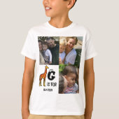 T-shirt Custom monogram G is for Giraffe cute giraffes (Devant)