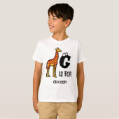T-shirt Custom monogram G is for Giraffe cute giraffes (Devant entier)