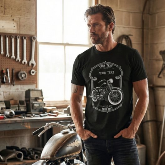 T-shirt Custom Name Biker Dad Motorcycle Shirt