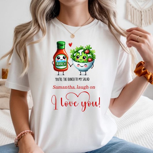 T-shirt Custom Name Funny Food Women Tee Romantic Valentin