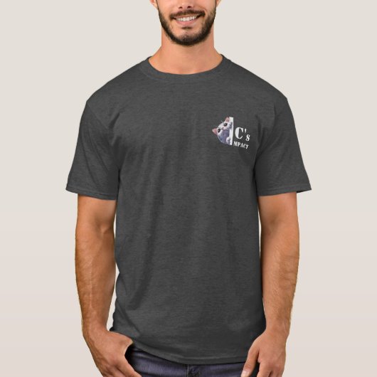 T-shirt Custom Name Peeking Cat Pocketsize C's Impact   (Devant)