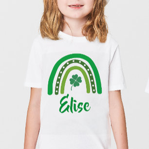 T-Shirt CUSTOM NAME St. Patrick's Day Boho Rainbow Kids