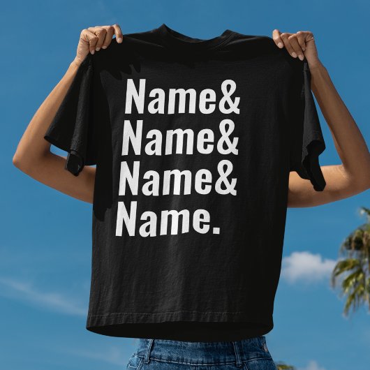 T-shirt Custom Name & Typography  Personalized Minimalist 