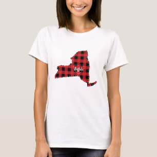 T-shirt Custom New York State Hometown Plaid Noël