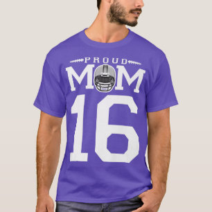 T-shirt Custom Number 16 Proud Football Mom Personalized F