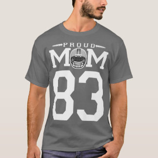 T-shirt Custom Number 83 Proud Football Mom Personalized F
