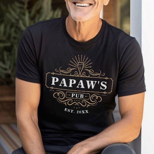 T-shirt Custom Papaw's Pub Home Bar Année de création