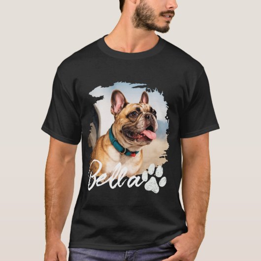 T-shirt Custom Pet Photo and Name Typography (Devant)