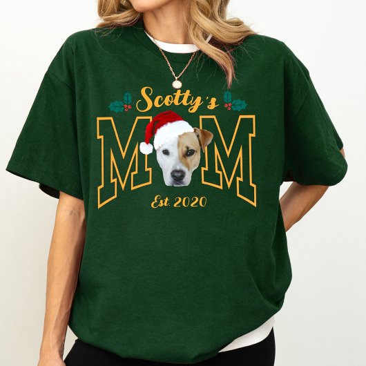 T-shirt Custom Pet Photo Face with Santa Hat Christmas
