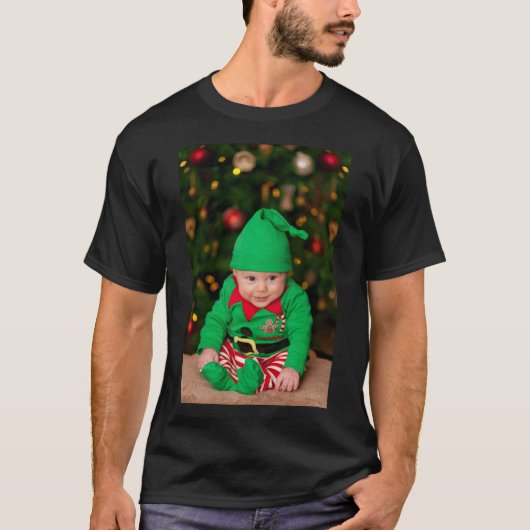 T-shirt Custom photo and text Christmas (Devant)