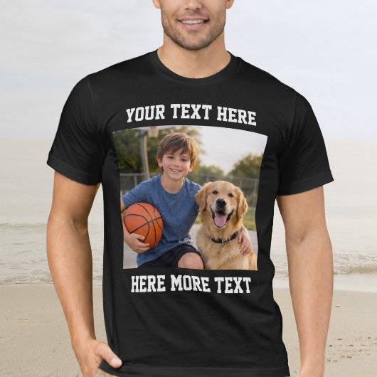 T-shirt Custom Photo and Text Or Name Bold Sporty 