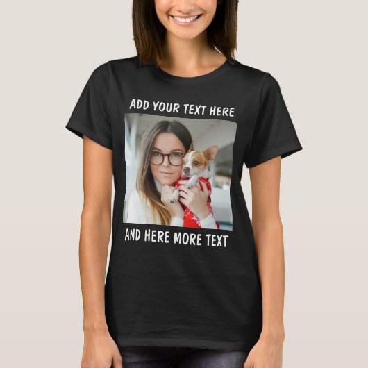 T-shirt Custom Photo and Text Women (Devant)