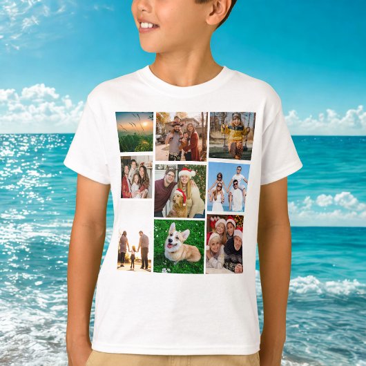 T-shirt Custom Photo Collage Shirt, Custom 9 Photos