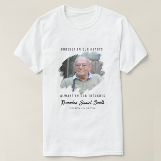 T-shirt Custom Photo Funeral Shirt Name Dates Loved (Design devant)