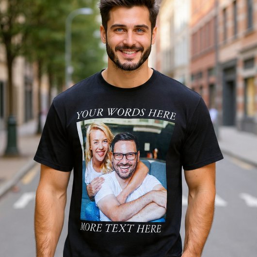 T-shirt Custom Photo & Personalized Text Graphic Tee