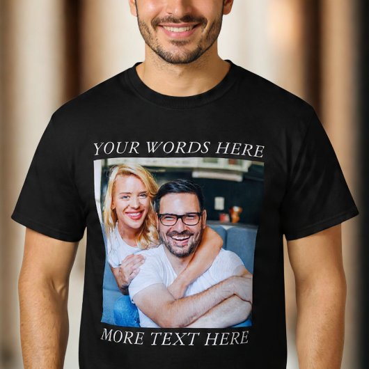 T-shirt Custom Photo & Personalized Text Graphic Tee