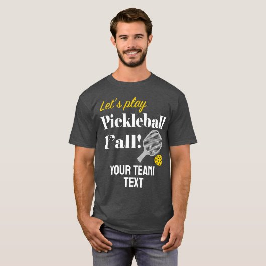 T-shirt Custom Pickleball Team Shirt Add Your Text Club (Devant entier)