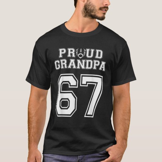 T-shirt Custom Proud Football Grandpa Number 67 Personaliz (Devant)