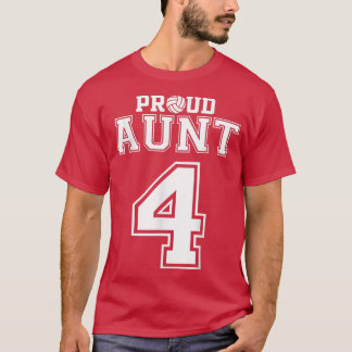 T-shirt Custom Proud Volleyball Aunt Number 4