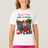 T-shirt Custom Race Car Driver's Crew 1st Birthday  (Devant)