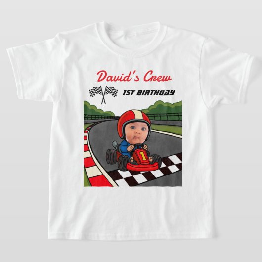 T-shirt Custom Race Car Driver's Crew 1st Birthday  (Poser)