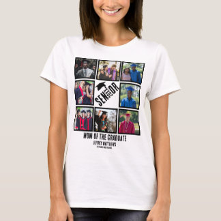 T-shirt Custom Senior Maman de la diplômée 8 Photo Collage